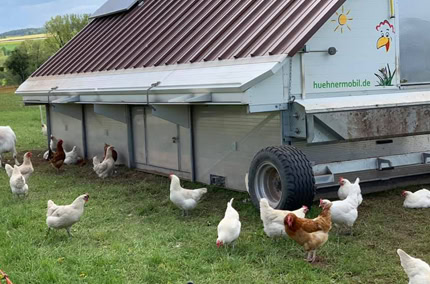 Biohotel Lindengut Dipperz Demeter Landwirtschaft Hühnermobil