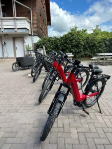 Bild unserer E-Bike-Flotte der Firma Riese & Müller